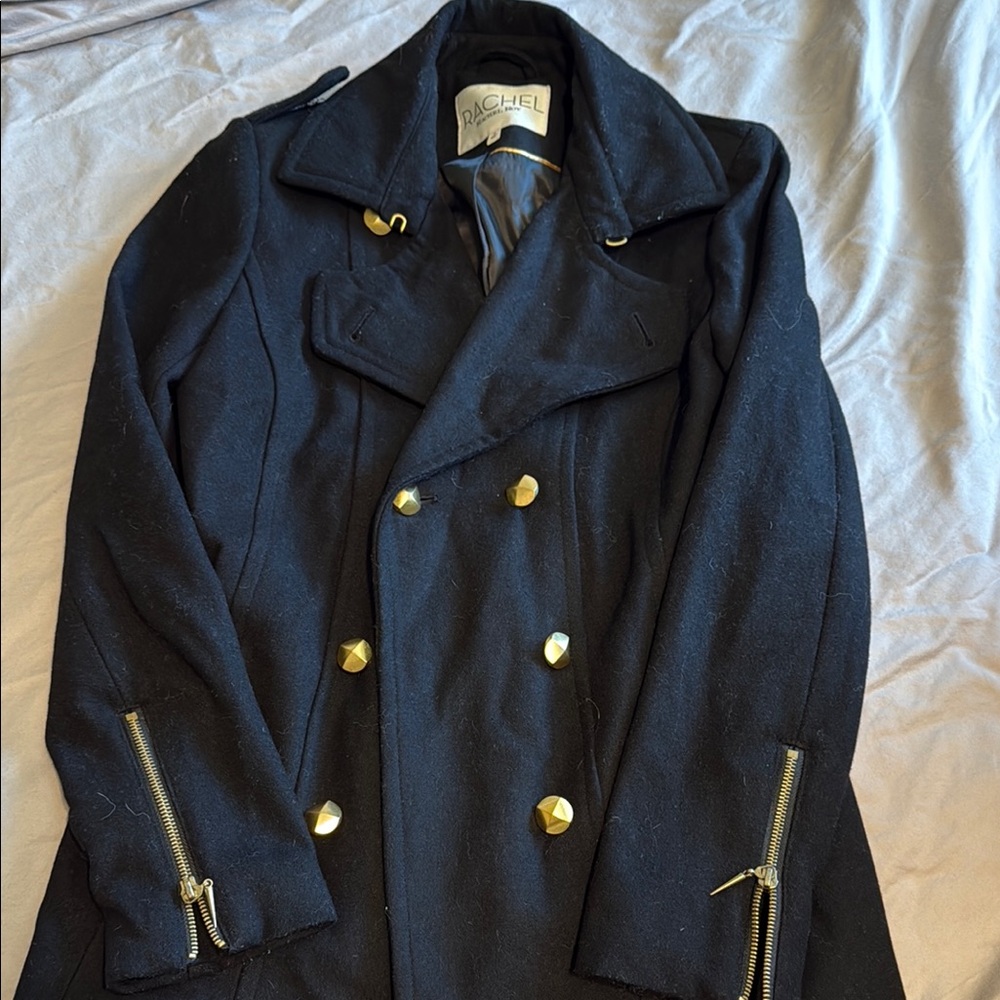 Rachel Roy Women’s Pea Coat Gold Detail Size S
